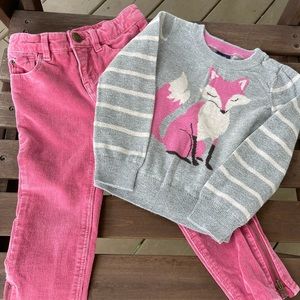 Gap Corduroys with Fox Sweater (3)